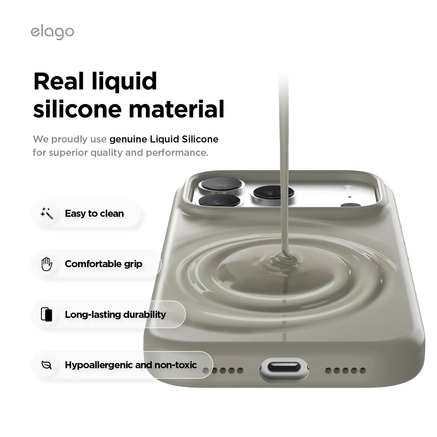 elago MagSafe-kompatibilis iPhone 17 Pro szilikontok - sötétszürke