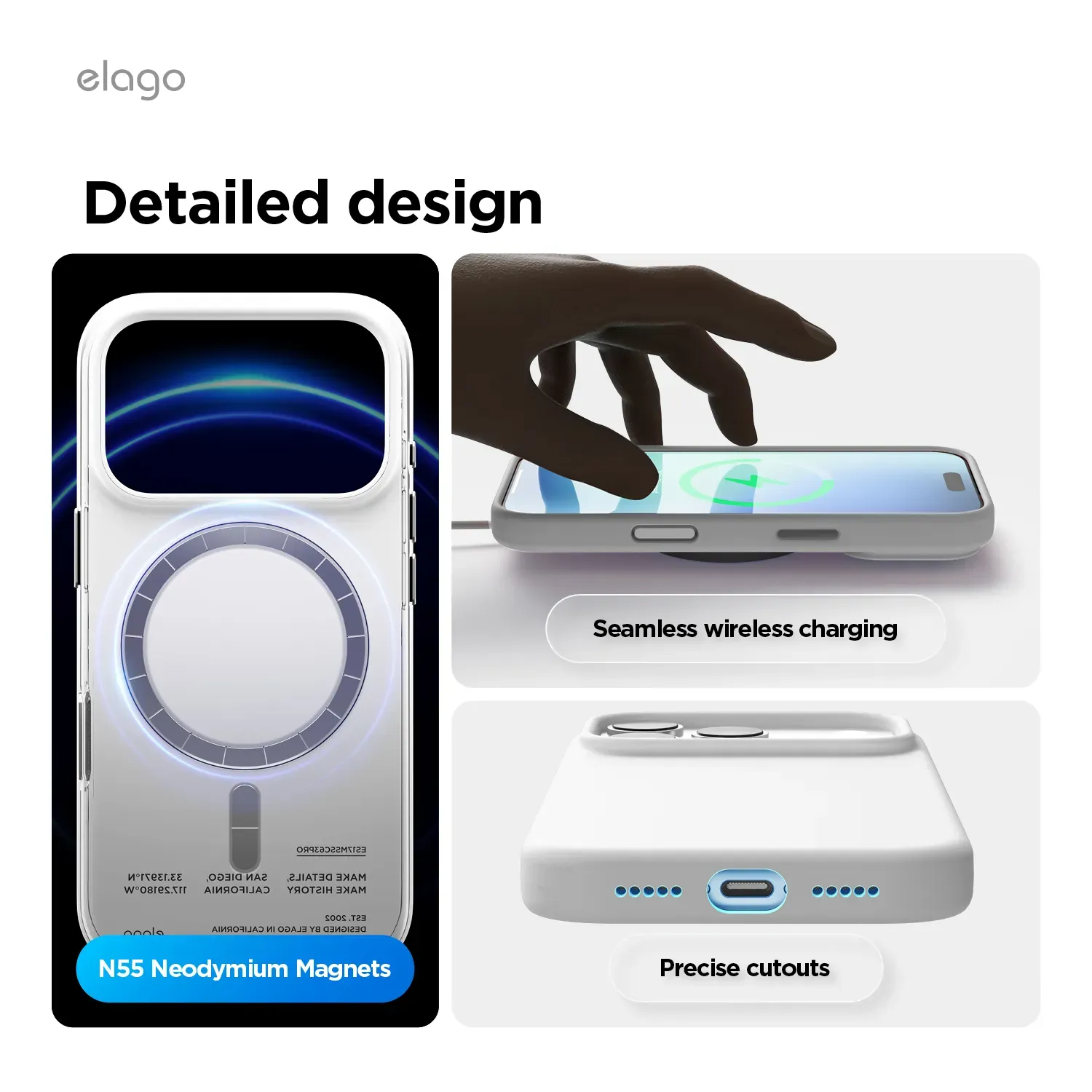 elago MagSafe-kompatibilis iPhone 17 Pro szilikontok - fehér