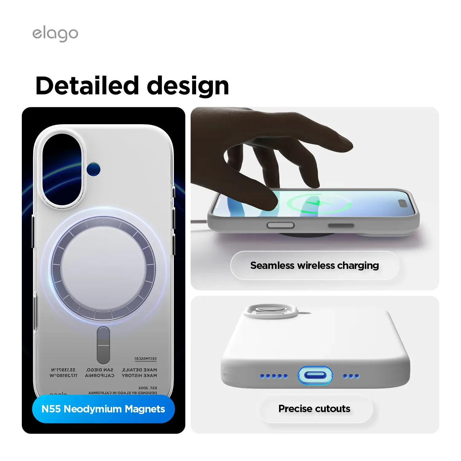 elago MagSafe-kompatibilis iPhone 17 szilikontok - fehér