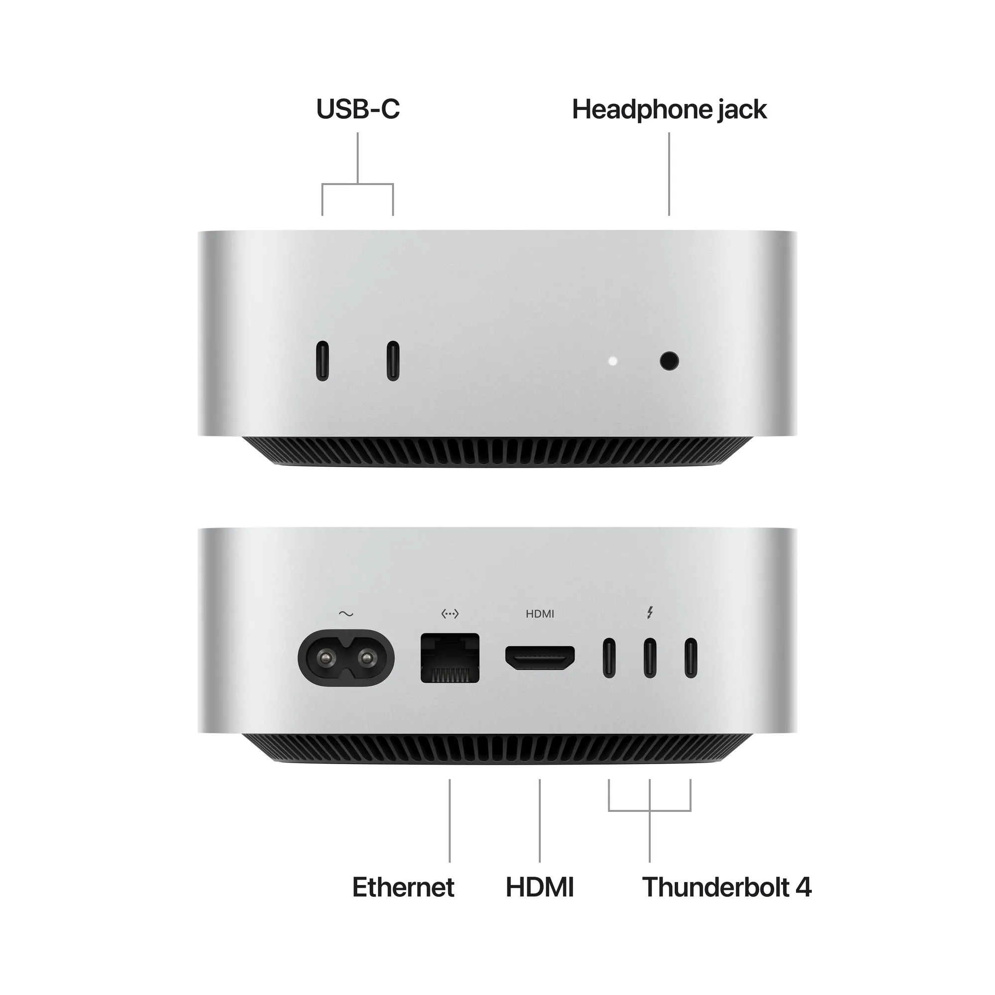 Mac mini: M4 chip, 10 magos CPU, 10 magos GPU, 16 GB egyesített memória, 256 GB‑os SSD