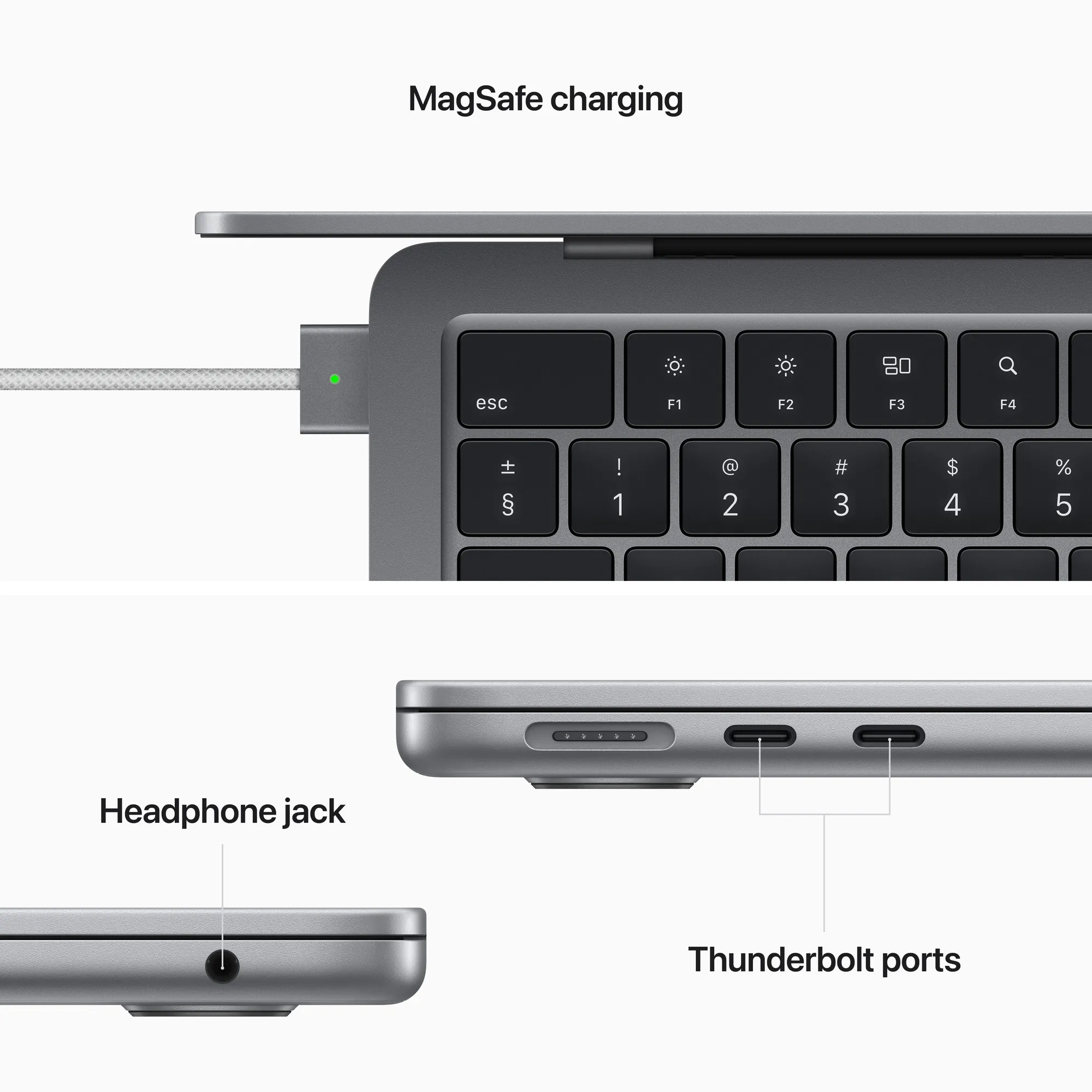 13 hüvelykes M2 chipes MacBook Air - 8 magos CPU, 8 magos GPU, 16GB RAM, 256GB SSD - asztroszürke