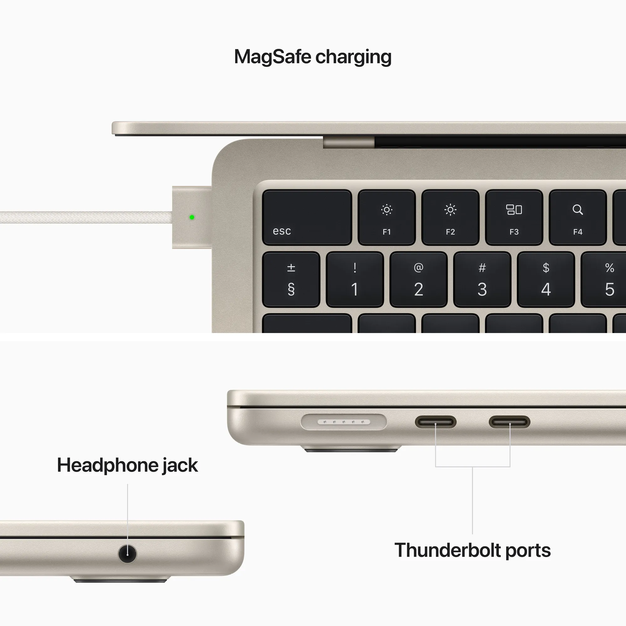 13 hüvelykes M2 chipes MacBook Air - 8 magos CPU, 8 magos GPU, 16GB RAM, 256GB SSD - csillagfény