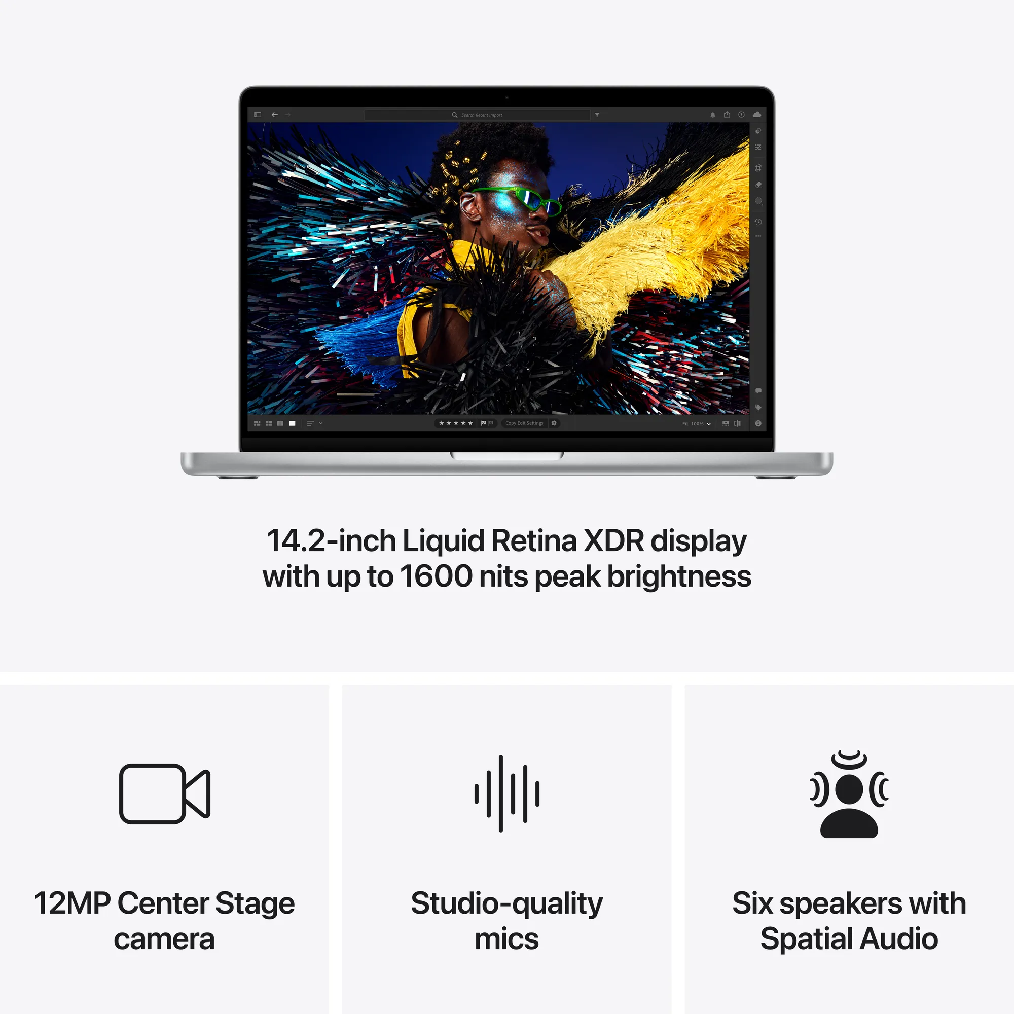 MacBook Pro 14 inch: M4 Max chip, 14-magos CPU, 32-magos GPU, 36GB, 1TB SSD - ezüst