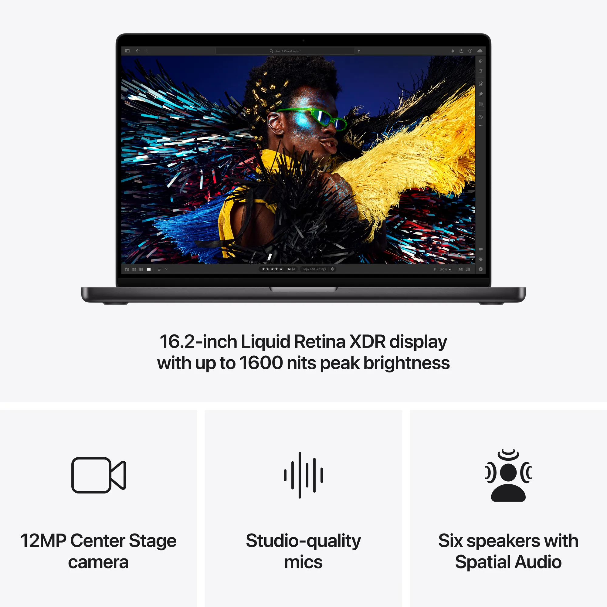 MacBook Pro 16 inch: M4 Max chip, 16-magos CPU, 40-magos GPU, 48GB, 1TB SSD - asztrofekete