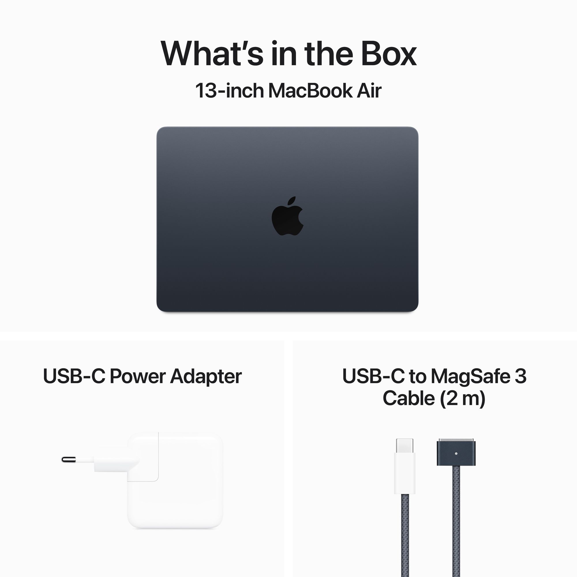 13-inch MacBook Air: Apple M3 chip 8-core CPU, 8-core GPU, 8GB, 256GB SSD - éjfekete