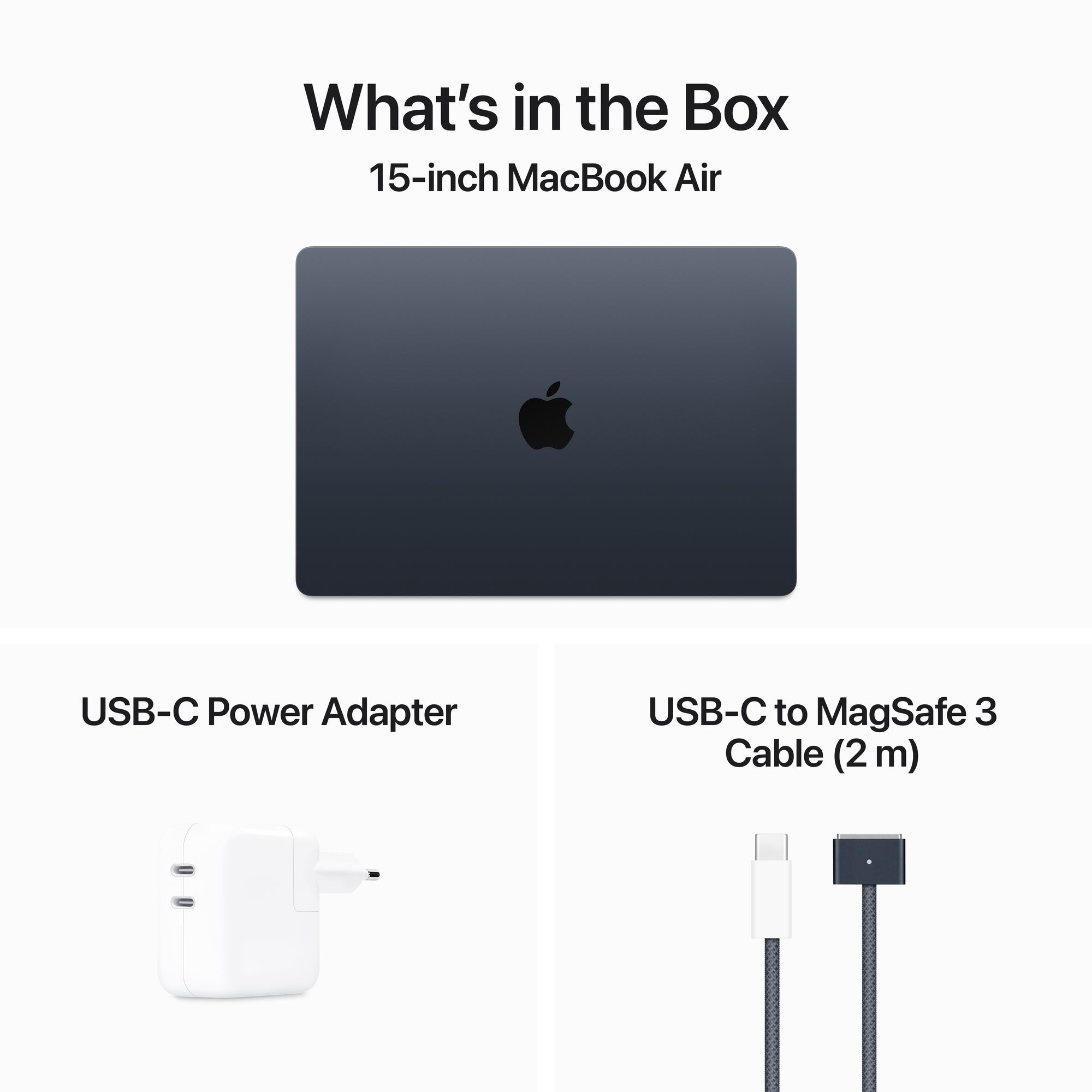 15-inch MacBook Air: Apple M3 chip 8-core CPU, 10-core GPU, 16GB, 512GB SSD - éjfekete