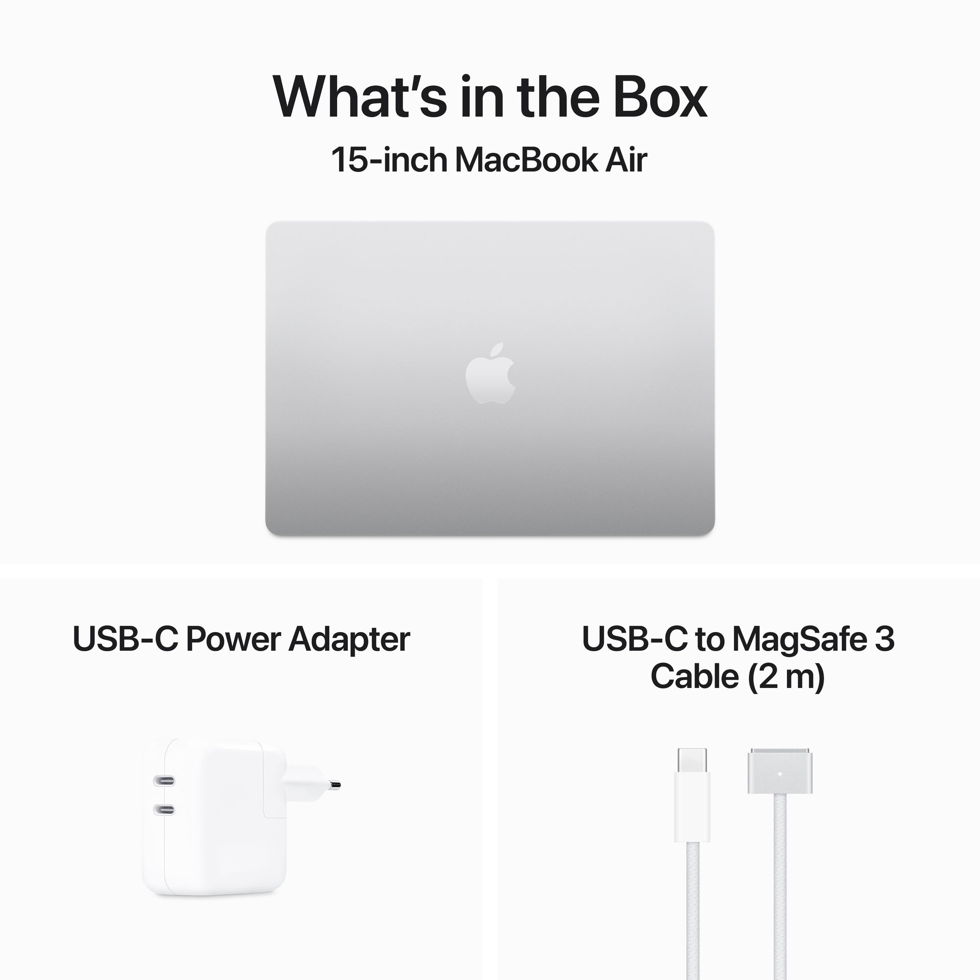 15-inch MacBook Air: Apple M3 chip 8-core CPU, 10-core GPU, 16GB, 512GB SSD - ezüst