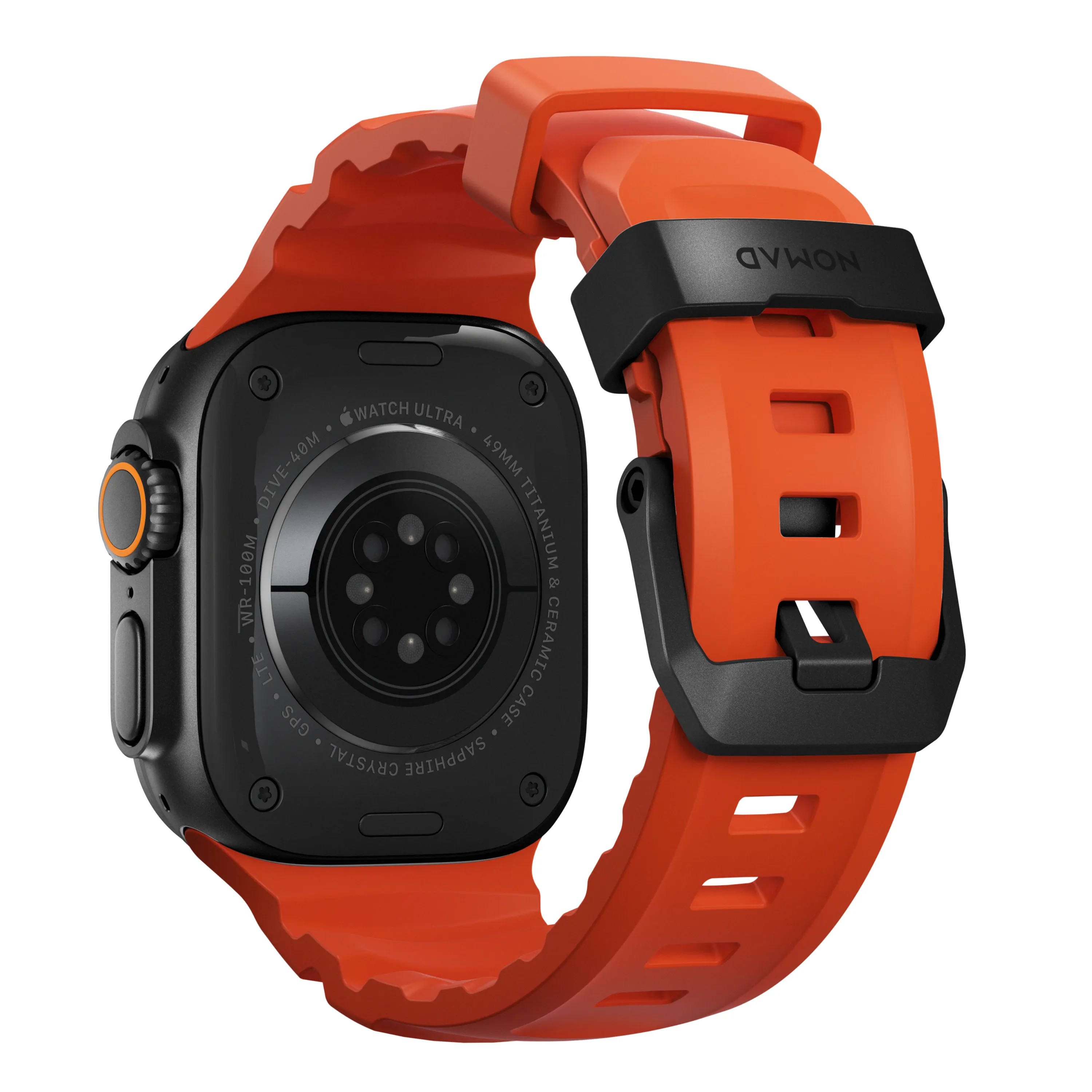 NOMAD Rocky Point Apple Watch 44/45/46/49mm gumi sportszíj fekete csattal - magma