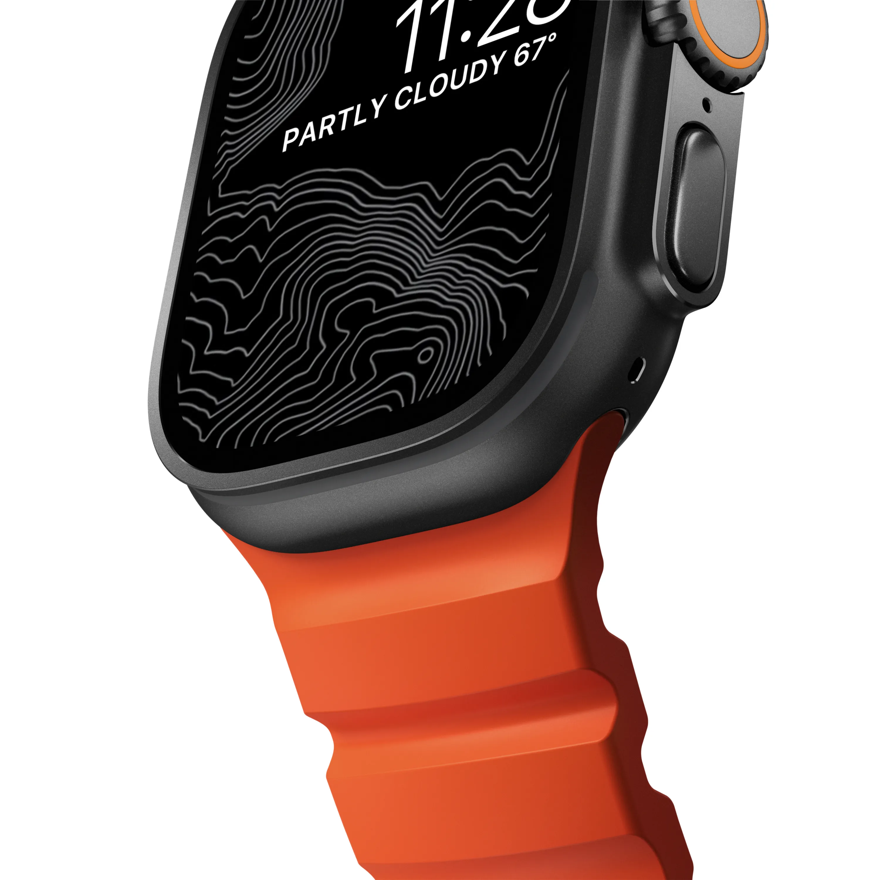 NOMAD Rocky Point Apple Watch 44/45/46/49mm gumi sportszíj fekete csattal - magma