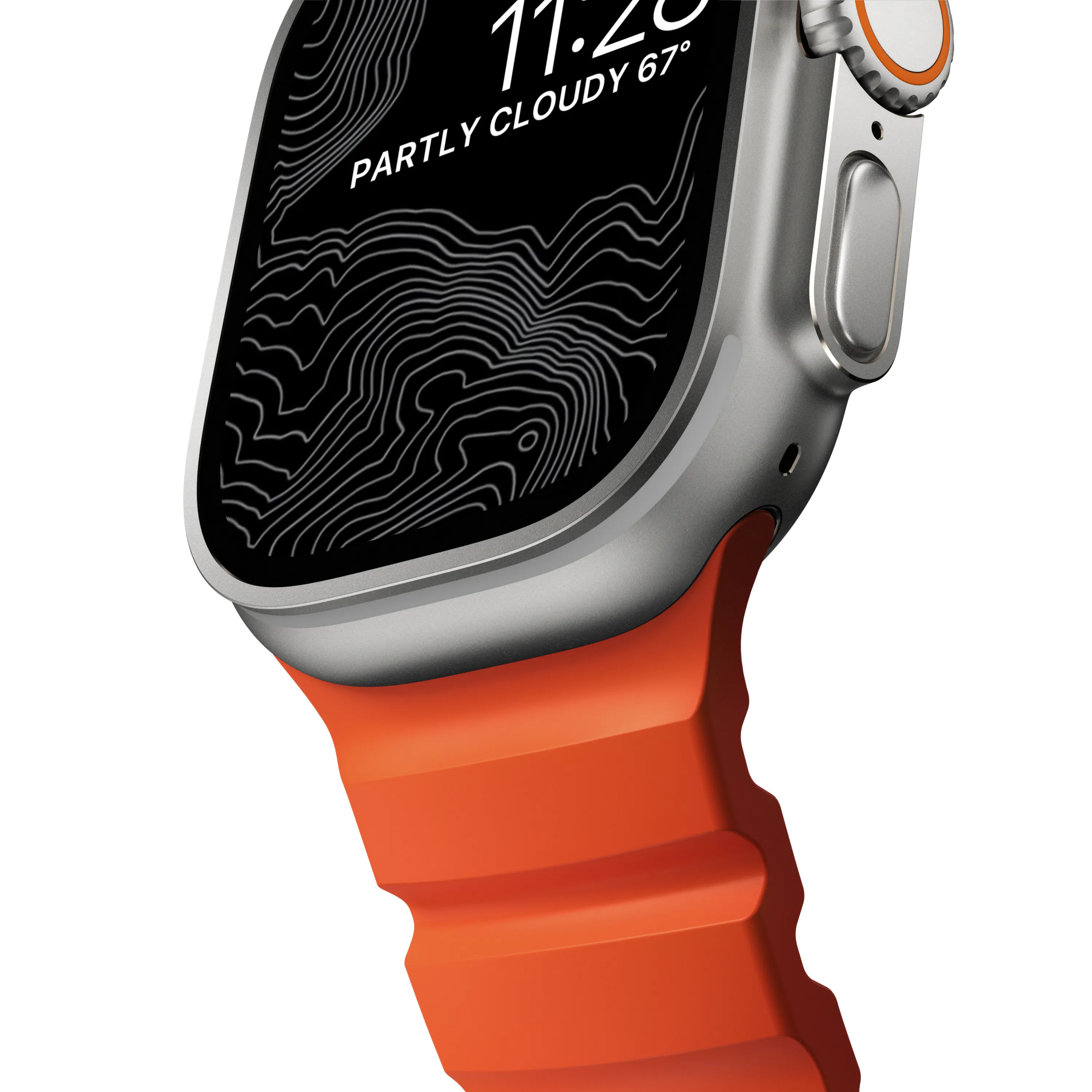 NOMAD Rocky Point Apple Watch 44/45/46/49mm gumi sportszíj natúr csattal - magma