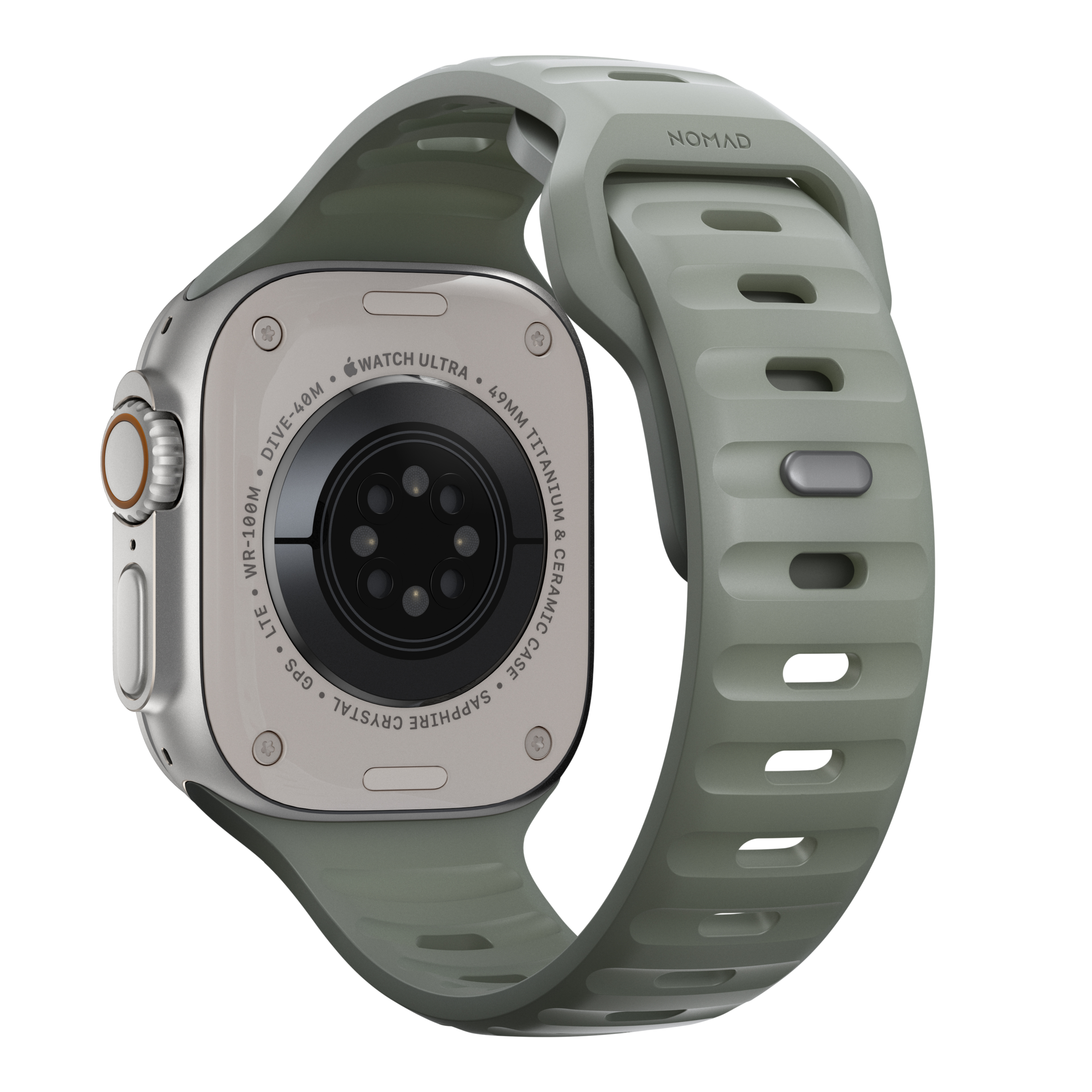 NOMAD Apple Watch 42/44/45/49mm sportszíj M/L - szürkészöld