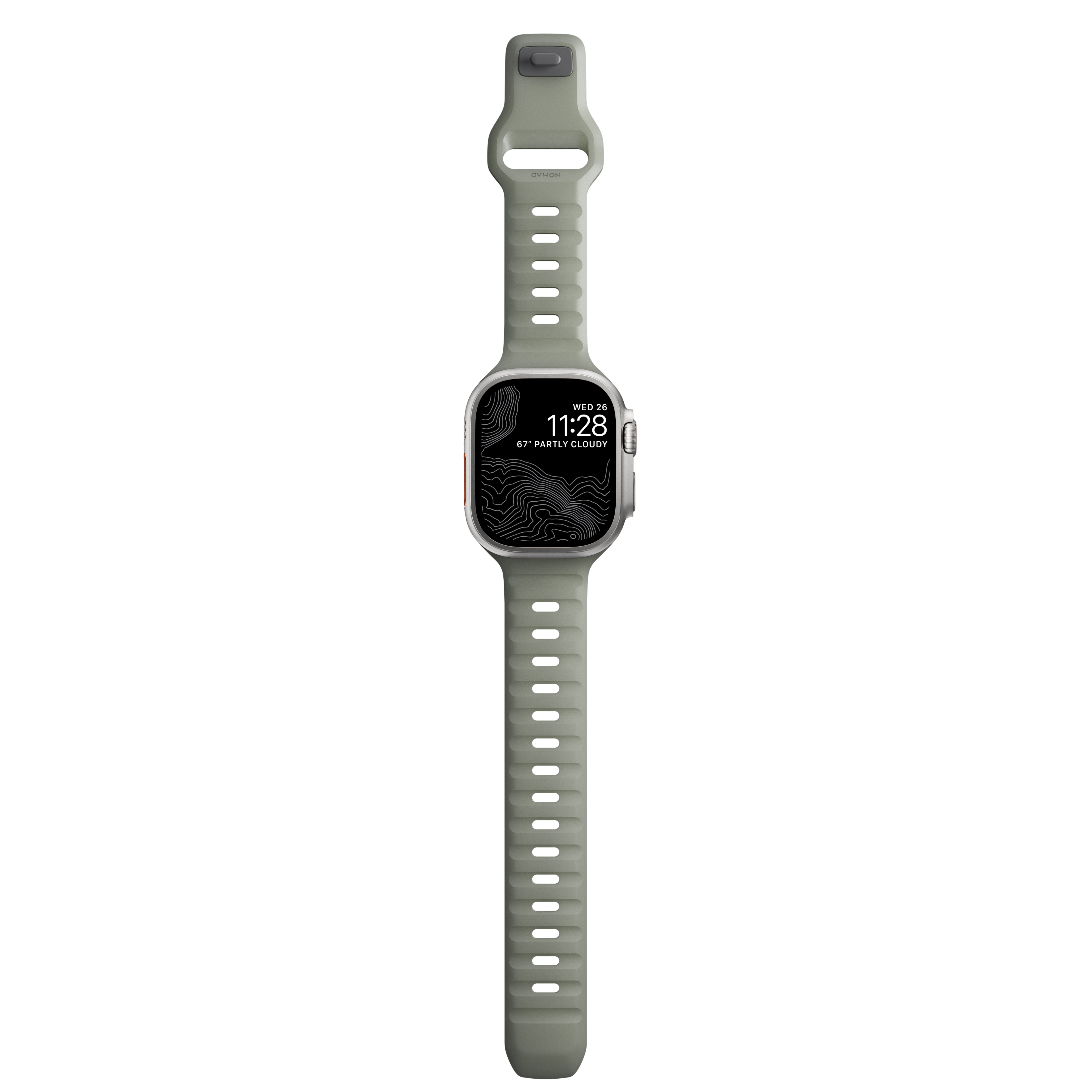 NOMAD Apple Watch 42/44/45/49mm sportszíj M/L - szürkészöld