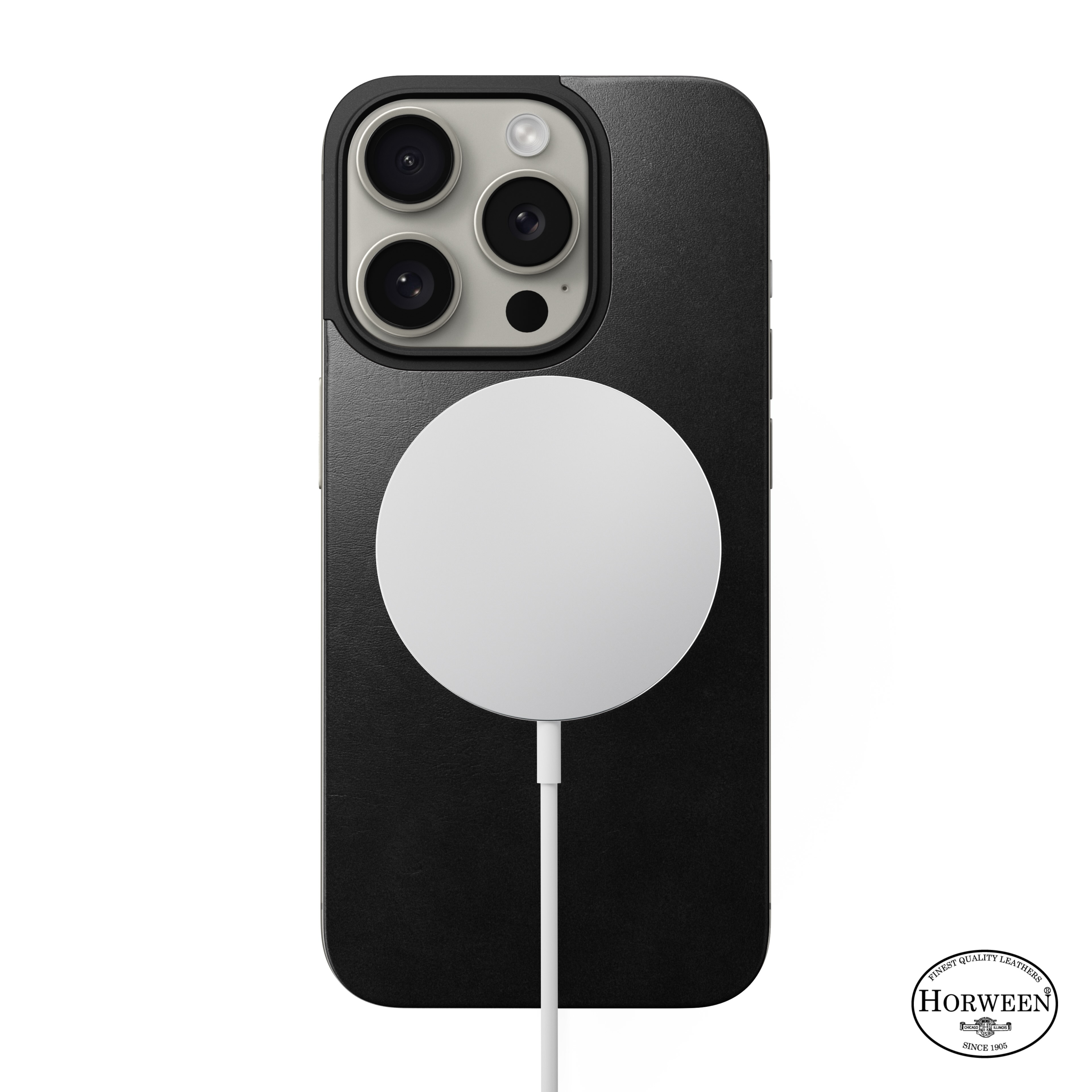 NOMAD iPhone 15 Pro bőr hátlap - fekete
