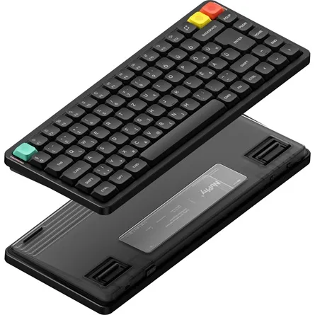 NuPhy Air75 V3 vezeték nélküli Gateron Blush nano mechanikus magyar billentyűzet - fekete