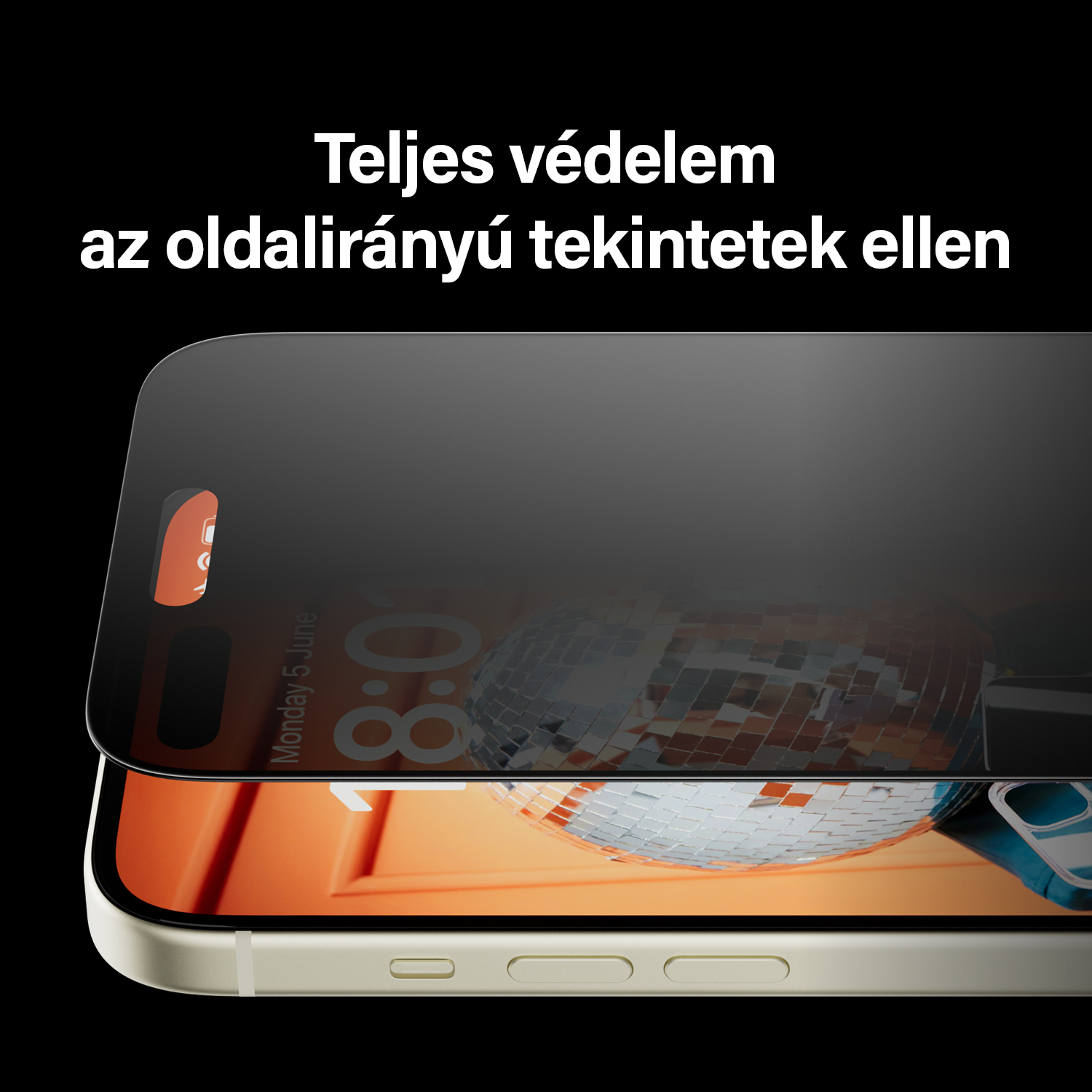 PANZER GLASS Ultra-Wide Fit iPhone 15 Plus kijelzővédő üvegfólia - Betekintés gátló
