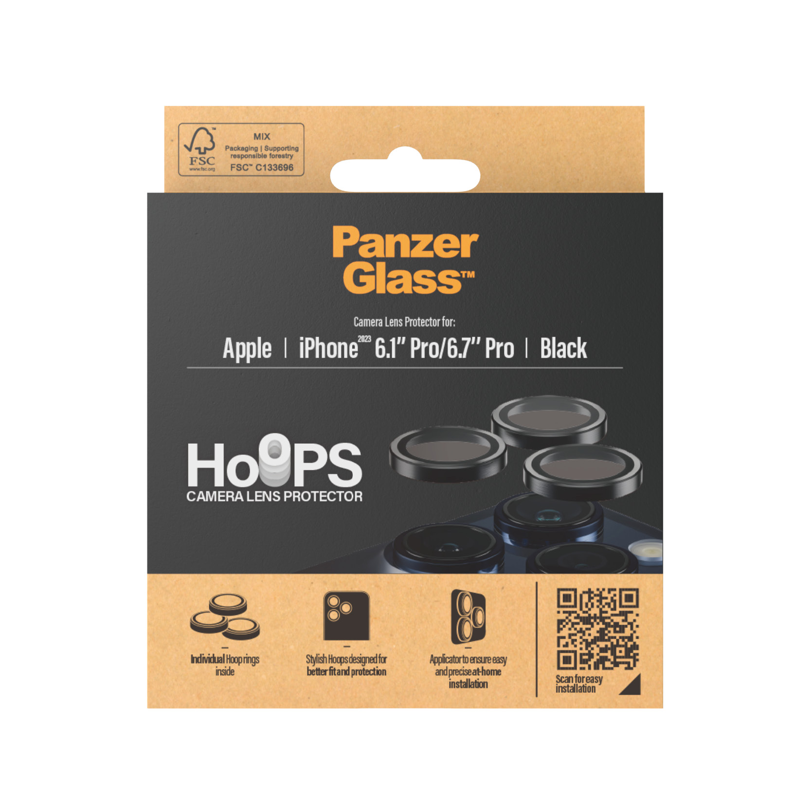 PANZER GLASS Hoops kameralencse-védő iPhone 15 Pro és iPhone 15 Pro Max modellre