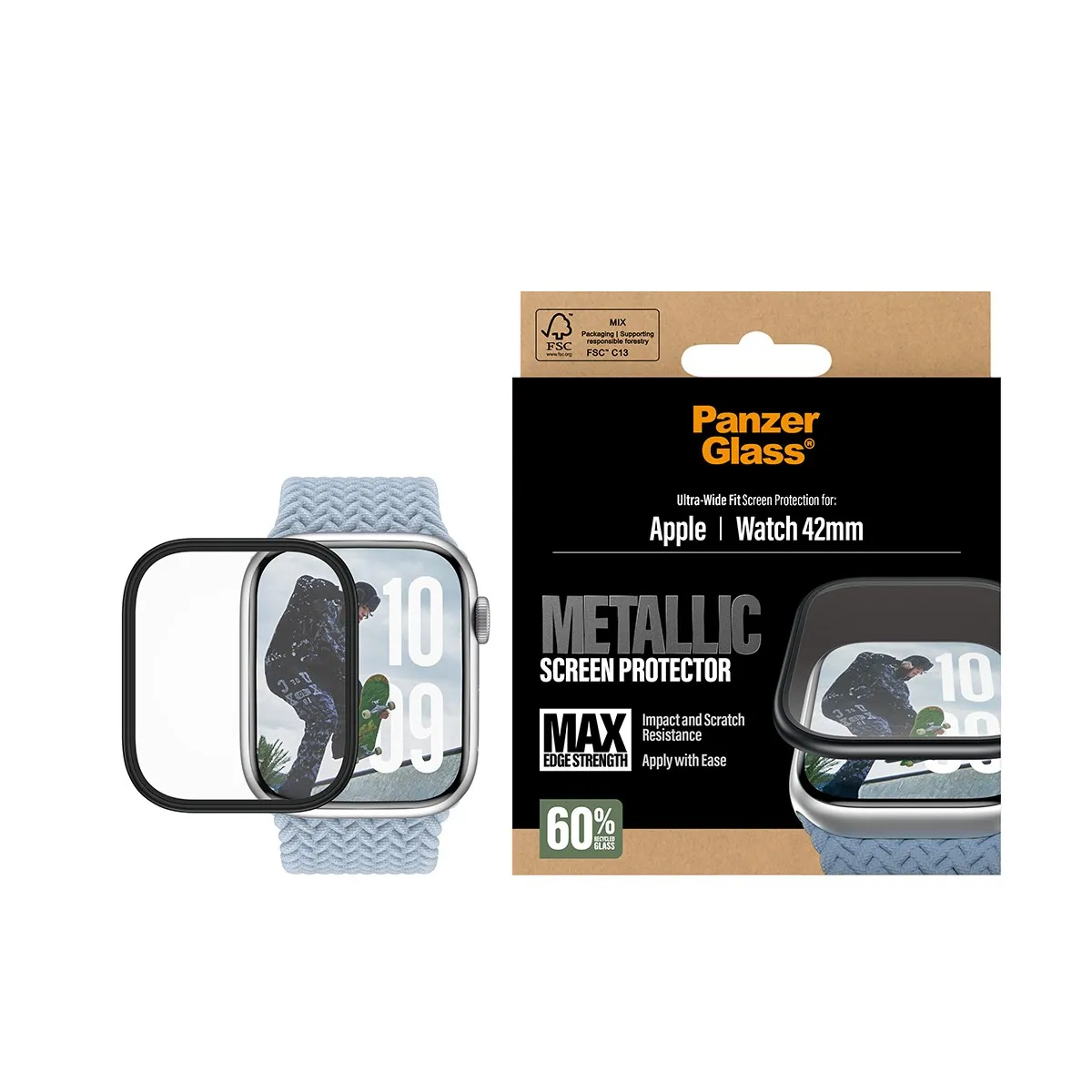 PANZERGLASS Metal Frame Apple Watch 42mm védőtok - fekete