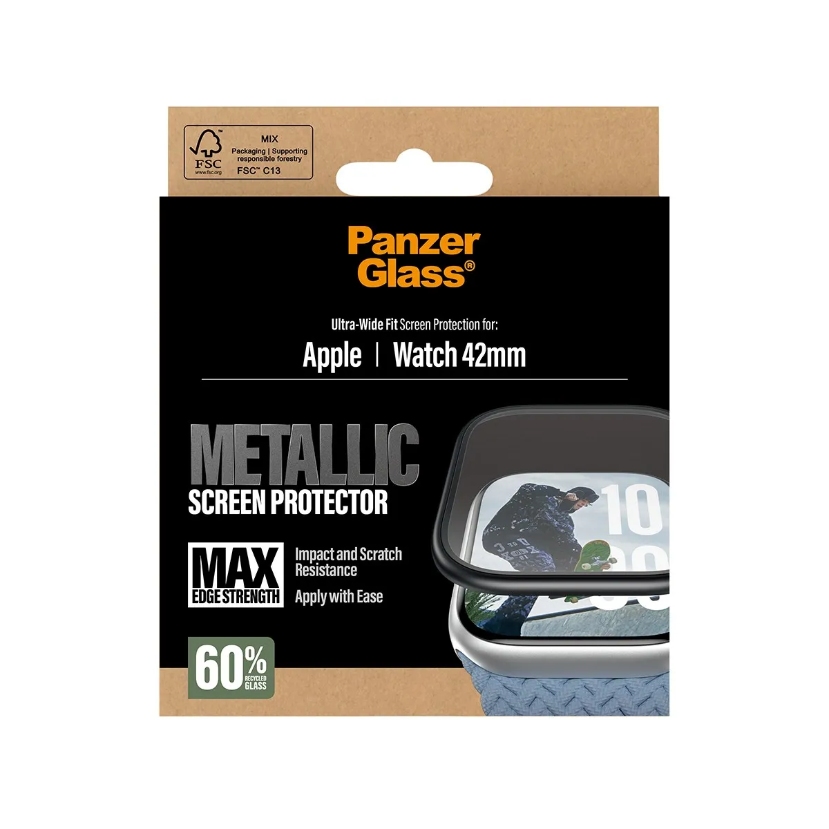 PANZERGLASS Metal Frame Apple Watch 42mm védőtok - fekete