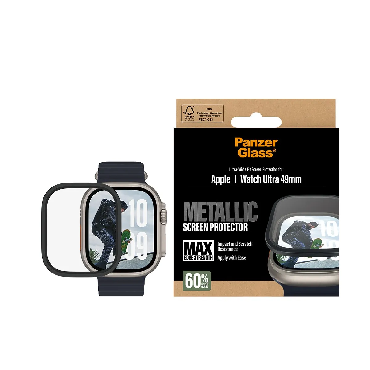 PANZERGLASS Metal Frame Apple Watch 49mm védőtok - fekete