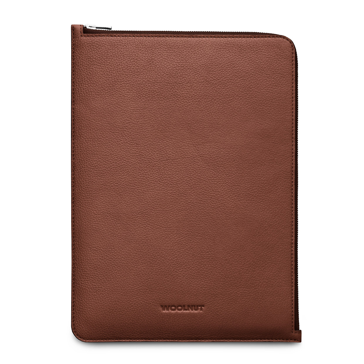 WOOLNUT MacBook 13 és 14" cipzáros bőrtok - barna