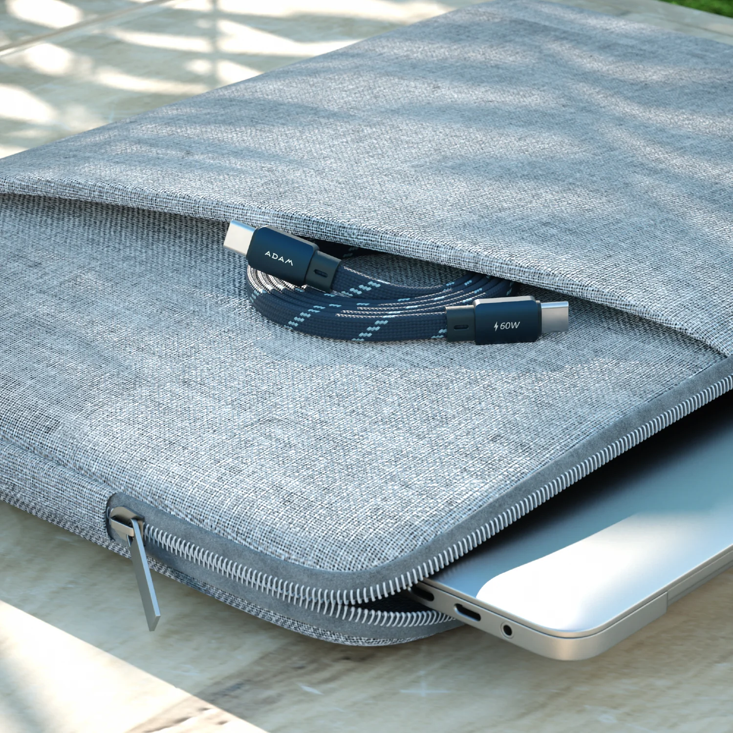 ADAM elements MF100 USB-C – USB-C 60W mágneses laposkábel (töltőkábel) - kék