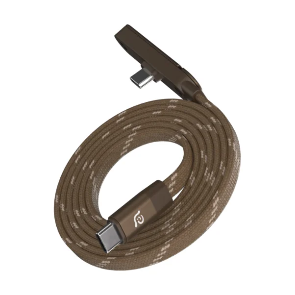 ADAM elements iLinio FS120 USB-C mágneses töltőkábel állvánnyal, 100W, 120 cm - barna
