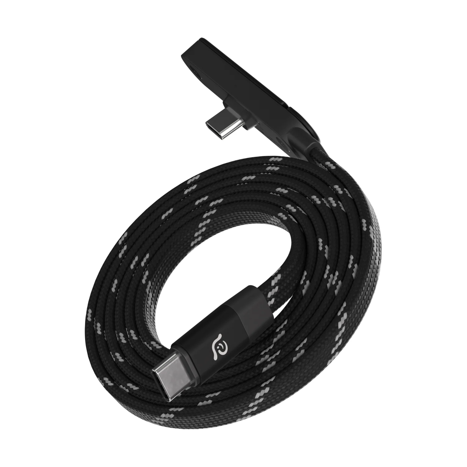 ADAM elements iLinio FS120 USB-C mágneses töltőkábel állvánnyal, 100W, 120 cm - fekete