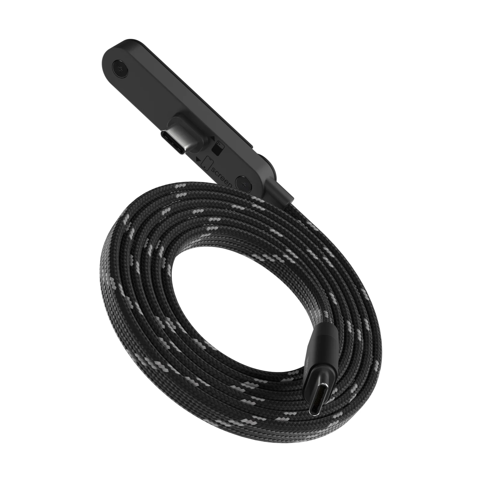 ADAM elements iLinio FS120 USB-C mágneses töltőkábel állvánnyal, 100W, 120 cm - fekete