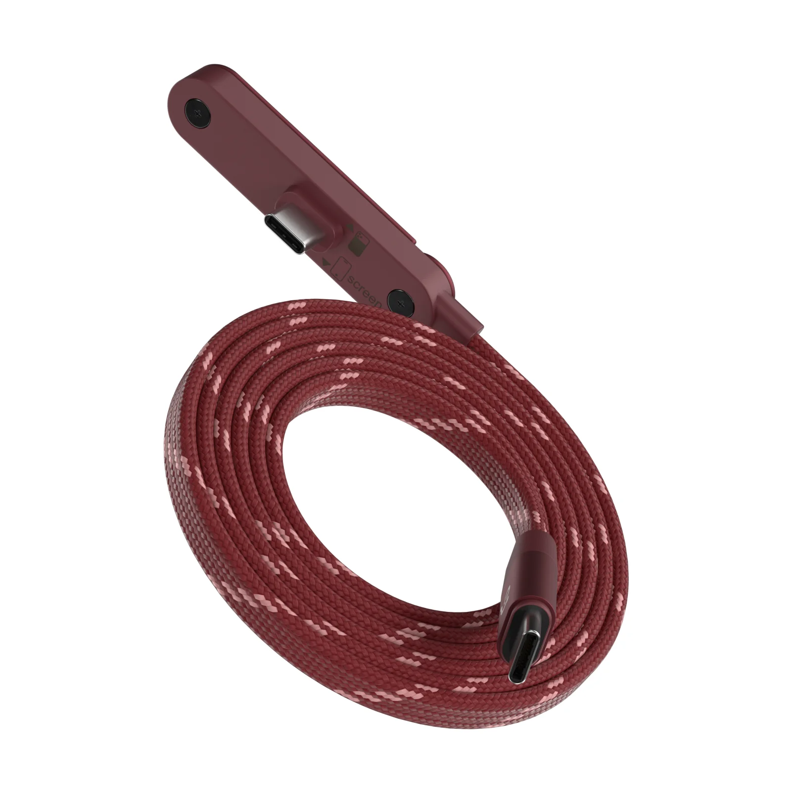 ADAM elements iLinio FS120 USB-C mágneses töltőkábel állvánnyal, 100W, 120 cm - piros
