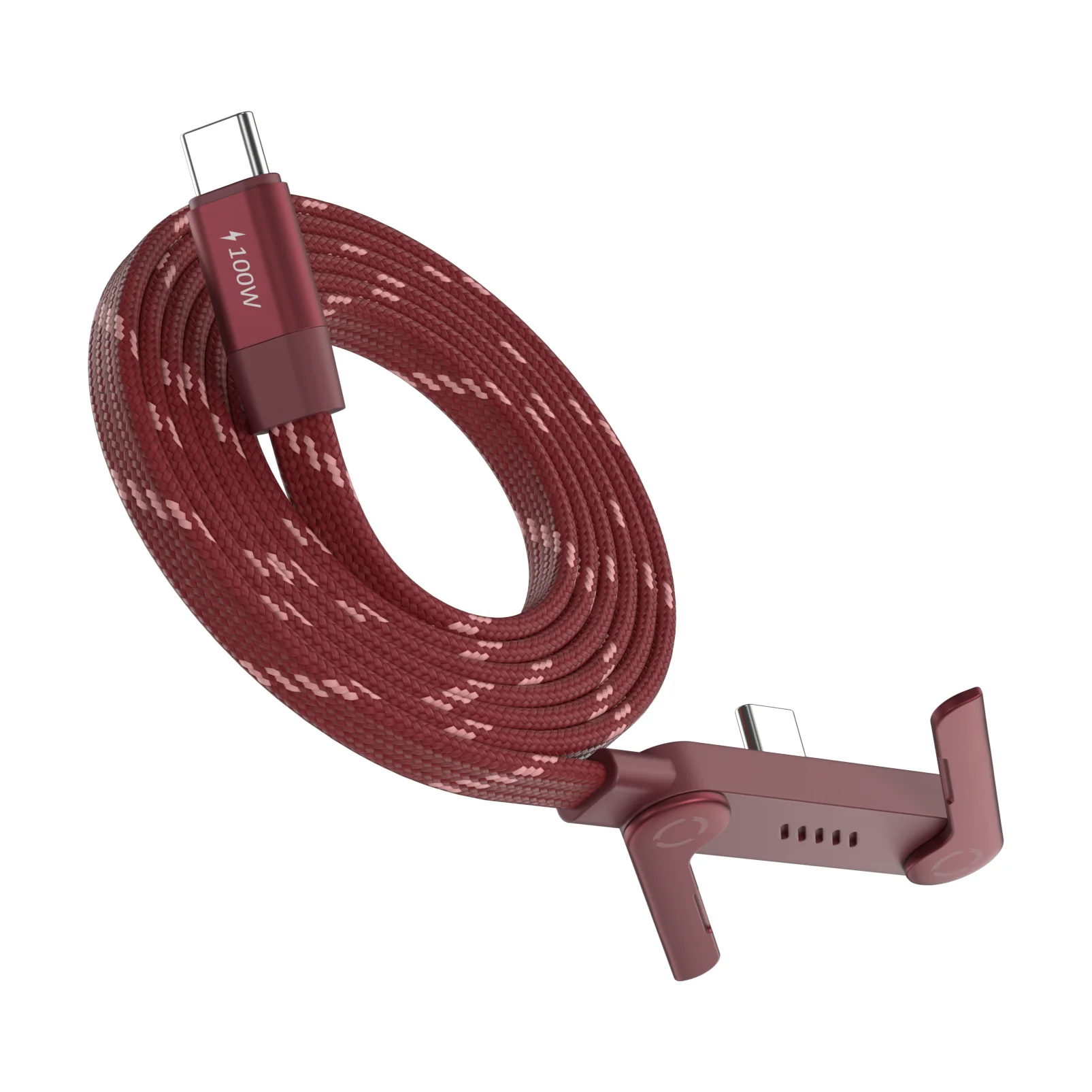 ADAM elements iLinio FS120 USB-C mágneses töltőkábel állvánnyal, 100W, 120 cm - piros