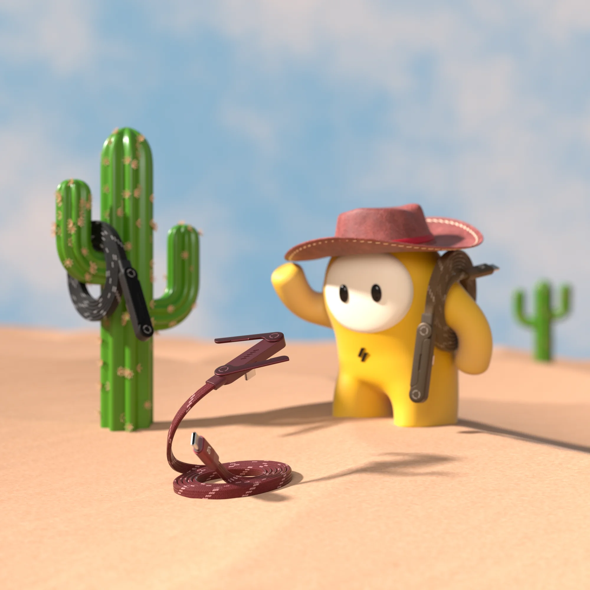 ADAM elements iLinio FS120 USB-C mágneses töltőkábel állvánnyal, 100W, 120 cm - piros