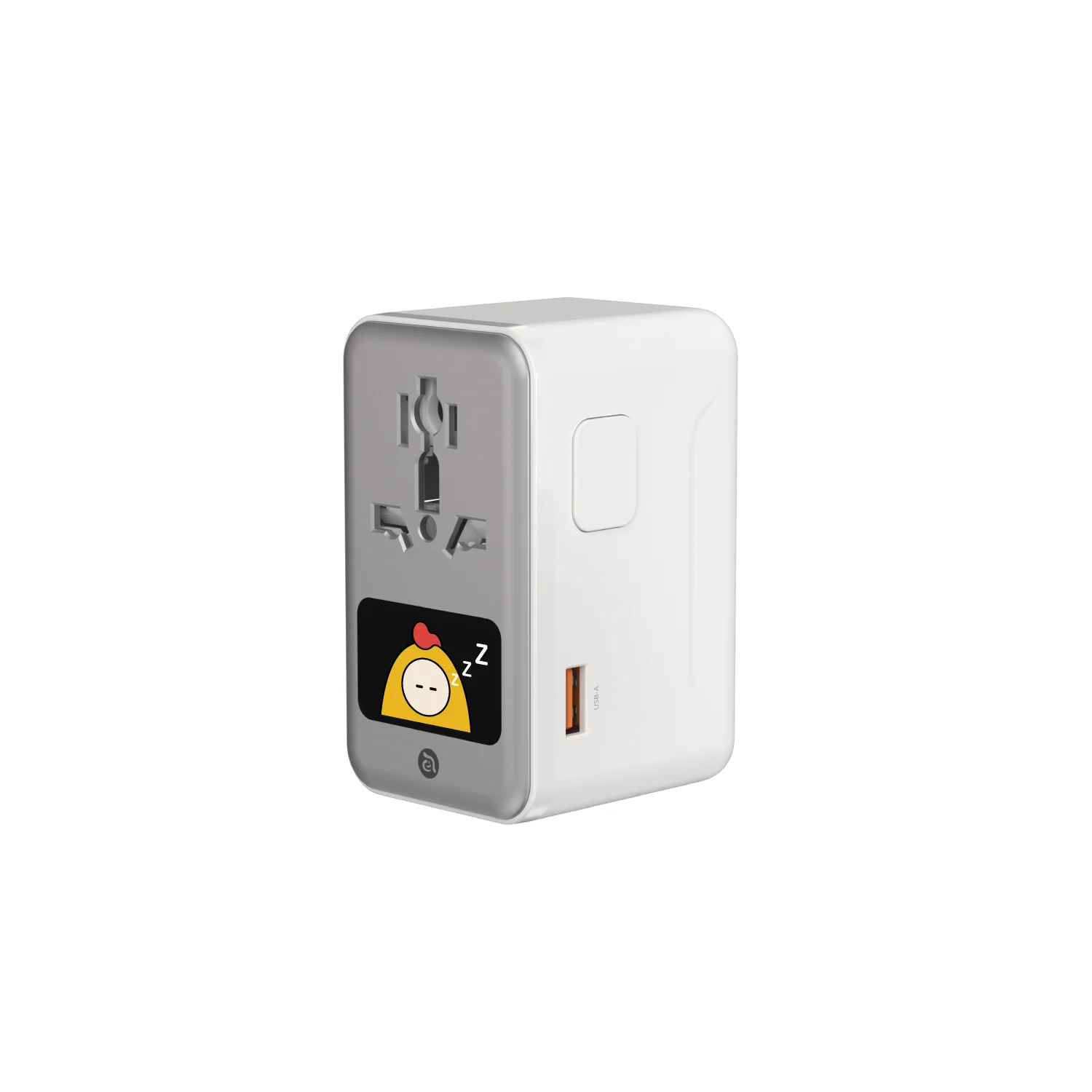 ADAM elements T100D 100W univerzális hálózati utazó adapter kijelzővel - ezüst