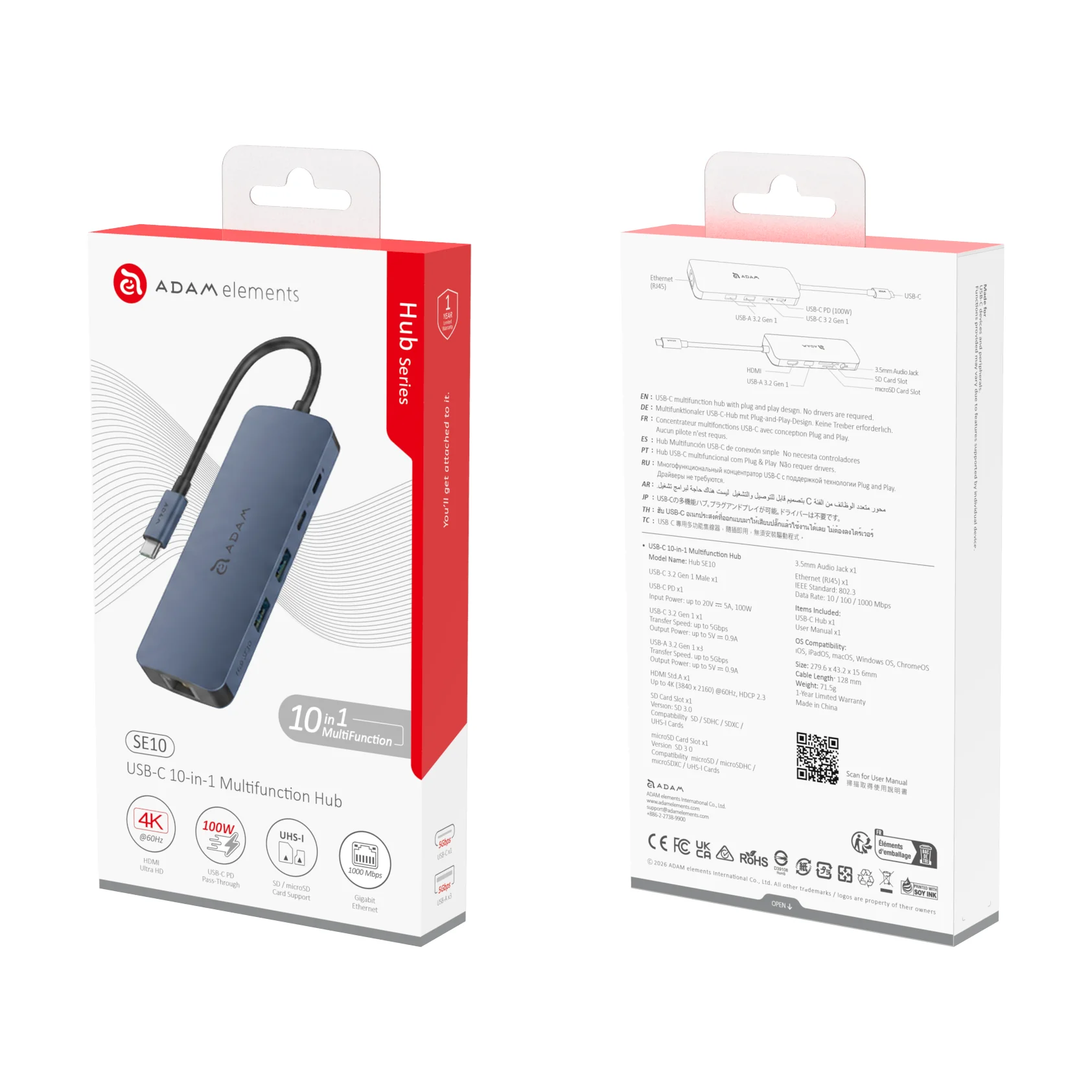ADAM elements SE10 10 az 1-ben USB-C hub - kék