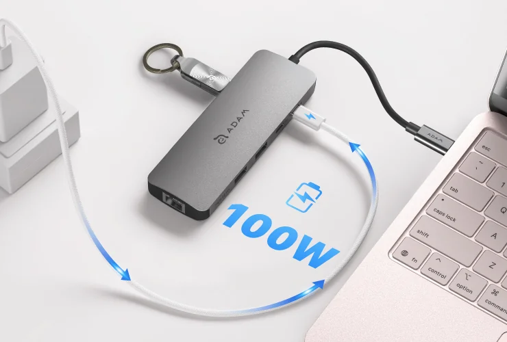 ADAM elements Hub SE10 USB-C 10-in-1 multifunkciós hub - szürke