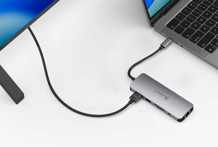 ADAM elements Hub SE10 USB-C 10-in-1 multifunkciós hub - szürke