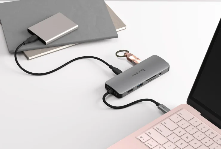 ADAM elements Hub SE10 USB-C 10-in-1 multifunkciós hub - szürke