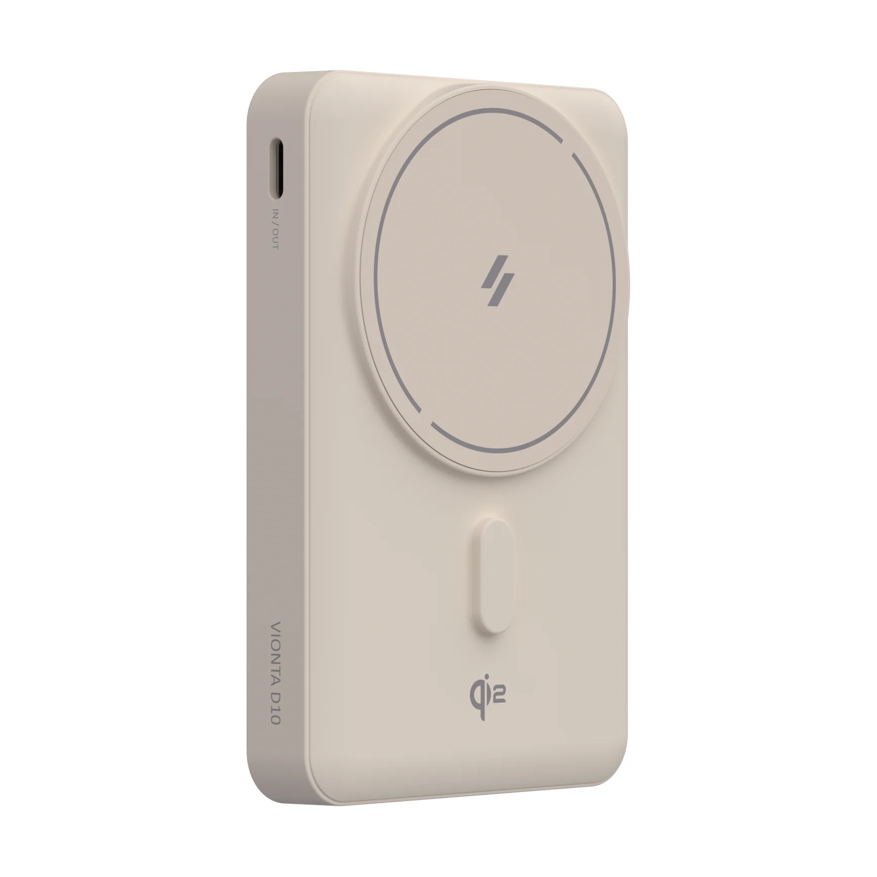 ADAM elements VIONTA D10 Qi2 solid state-akkumulátoros powerbank támasztóval, 10000mAh - tejeskávé