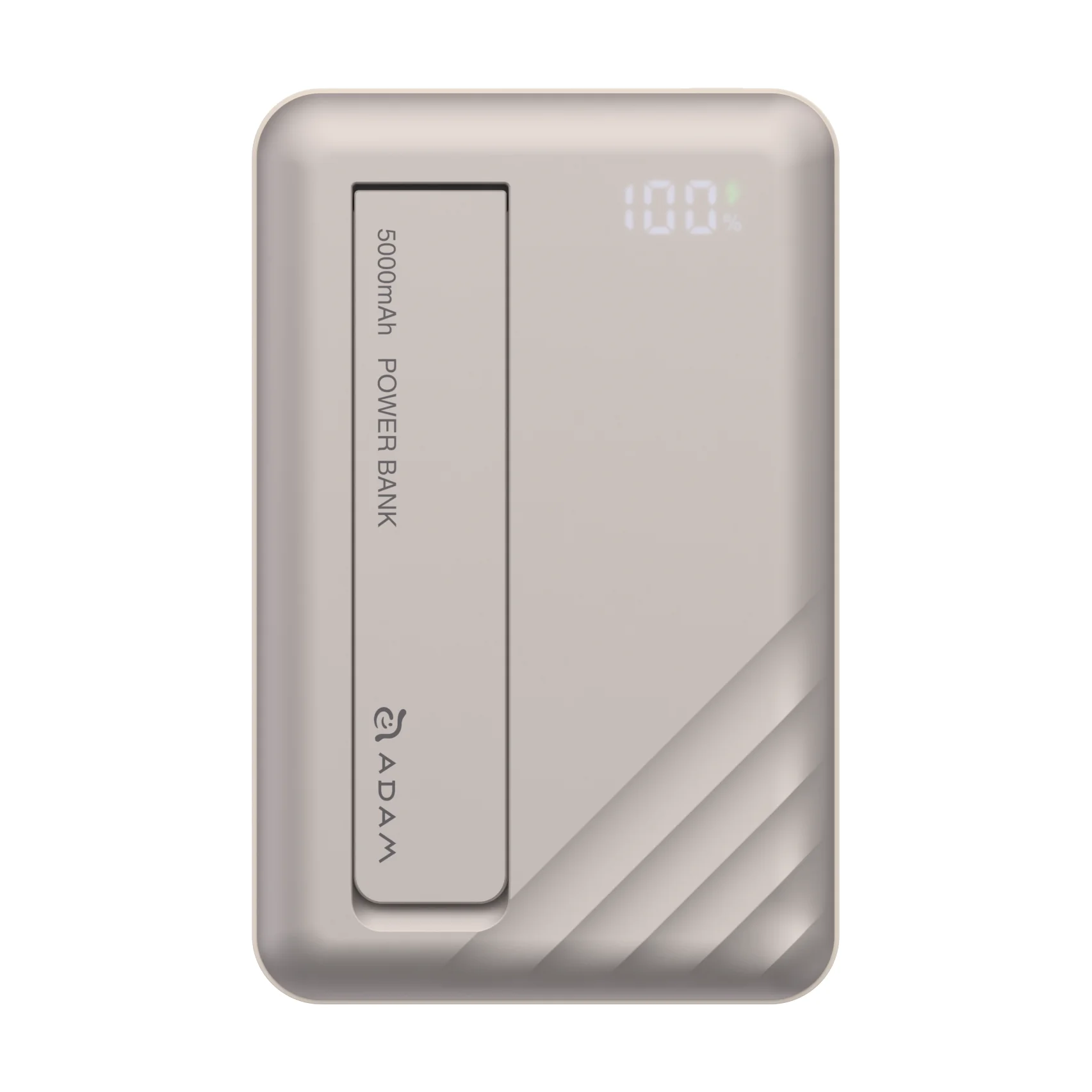 ADAM elements VIONTA D5 Qi2 solid state-akkumulátoros powerbank támasztóval, 5000mAh - tejeskávé