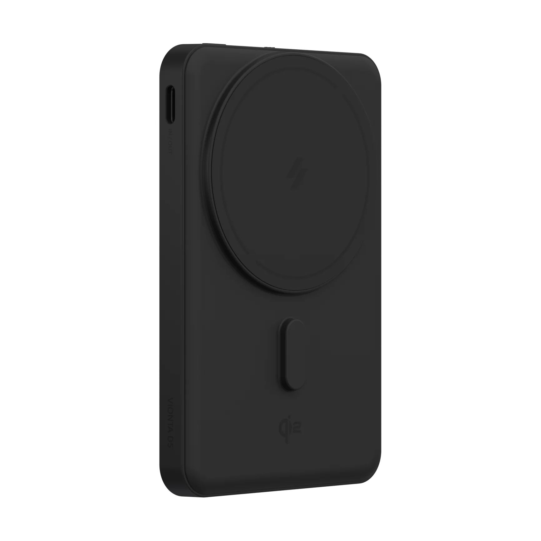 ADAM elements VIONTA D5 Qi2 solid state-akkumulátoros powerbank támasztóval, 5000mAh - fekete