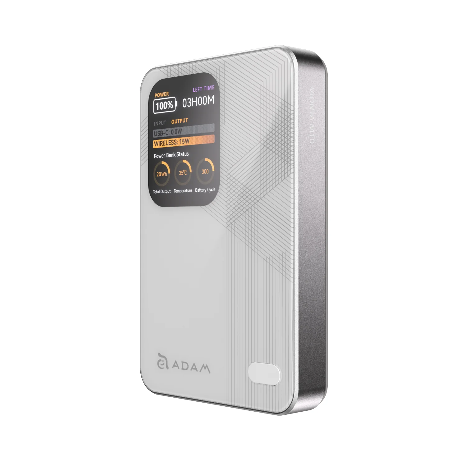 ADAM elements VIONTA M10 10 000 mAh mágneses vezeték nélküli powerbank - fehér