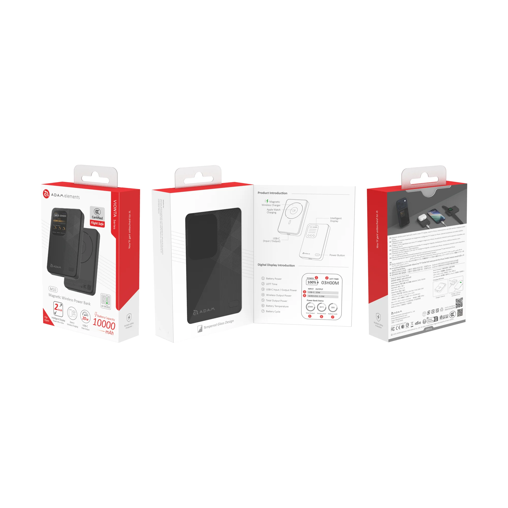 ADAM elements VIONTA M10 10 000 mAh mágneses vezeték nélküli powerbank - fekete