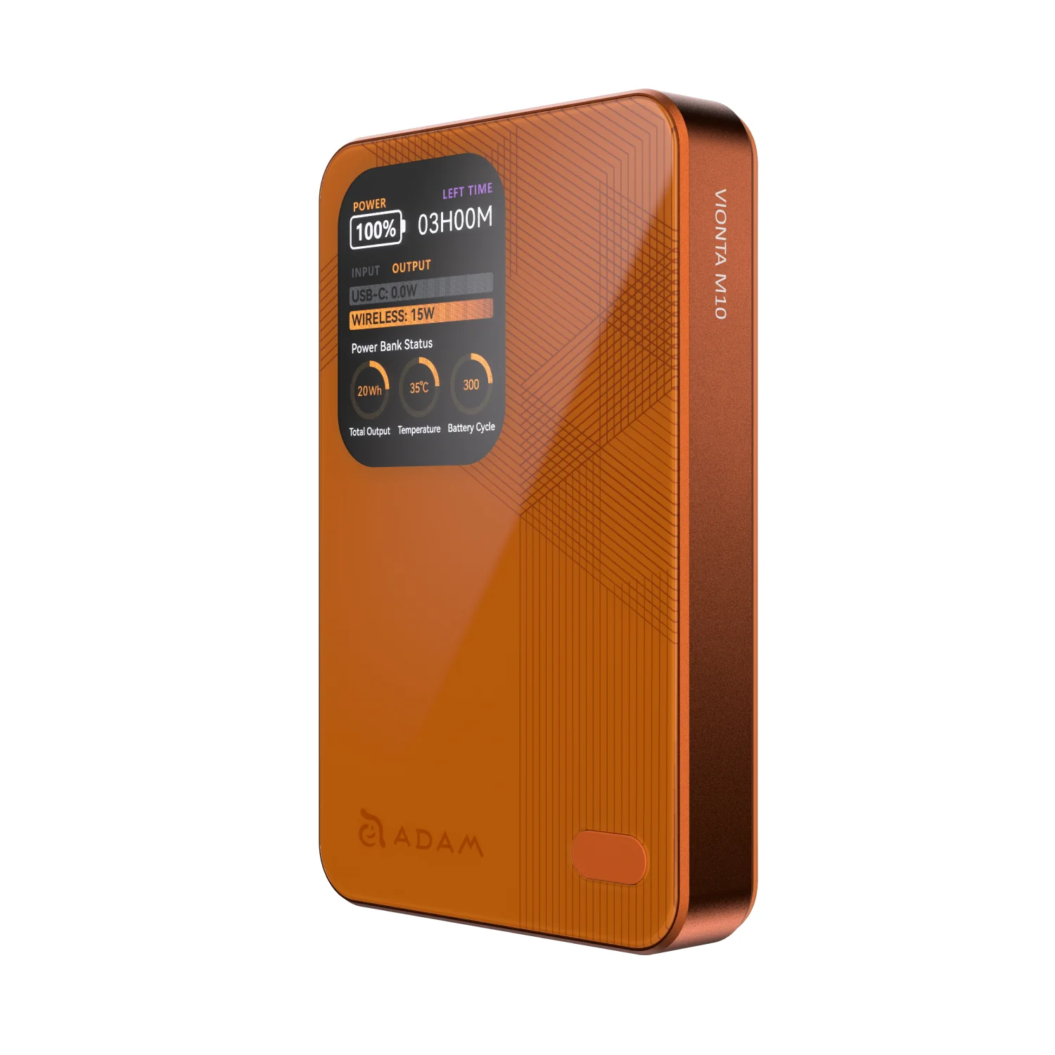 ADAM elements VIONTA M10 10 000 mAh mágneses vezeték nélküli powerbank - narancssárga