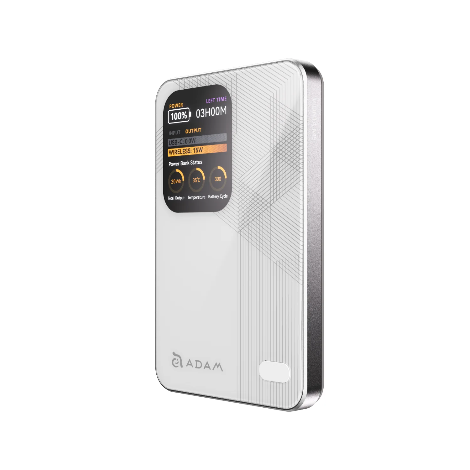 ADAM elements VIONTA M5 5000 mAh mágneses vezeték nélküli powerbank - fehér