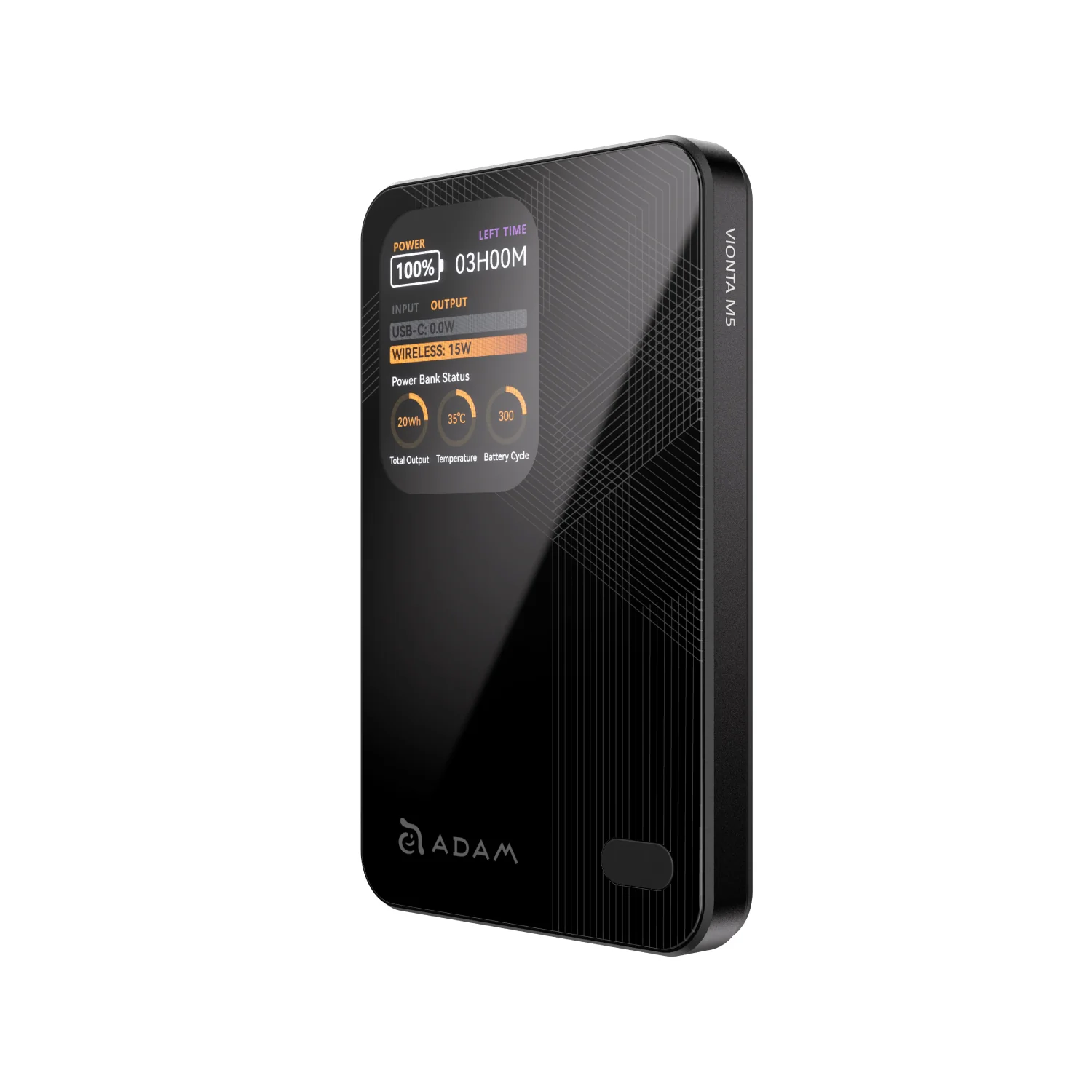 ADAM elements VIONTA M5 5000 mAh mágneses vezeték nélküli powerbank - fekete