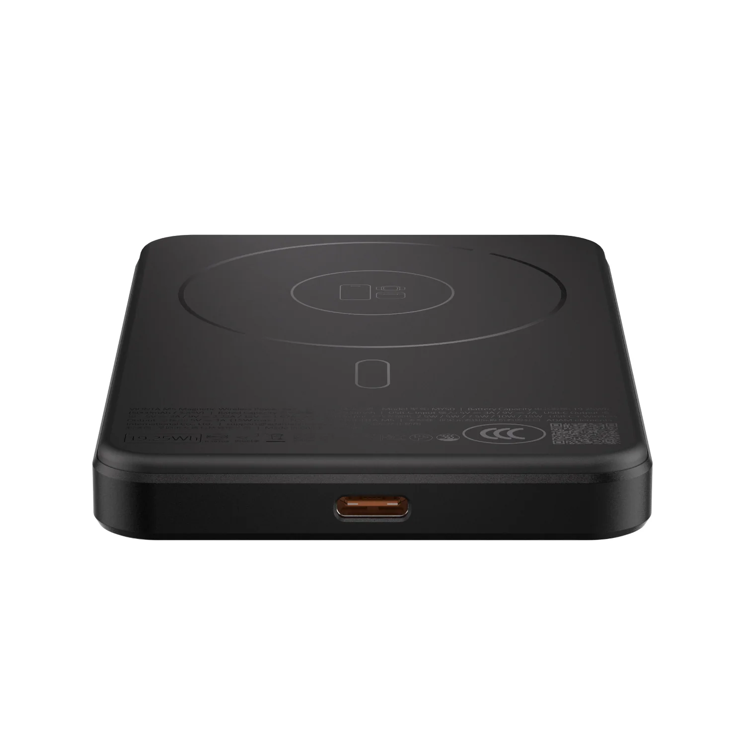 ADAM elements VIONTA M5 5000 mAh mágneses vezeték nélküli powerbank - fekete