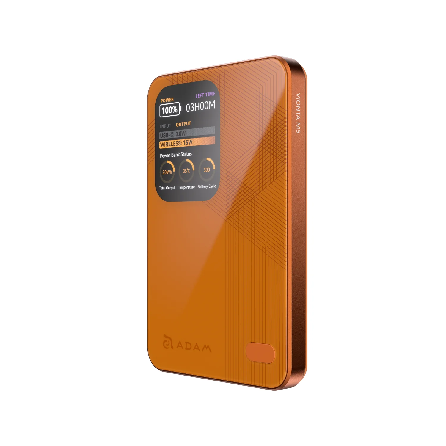 ADAM elements VIONTA M5 5000 mAh mágneses vezeték nélküli powerbank - narancssárga