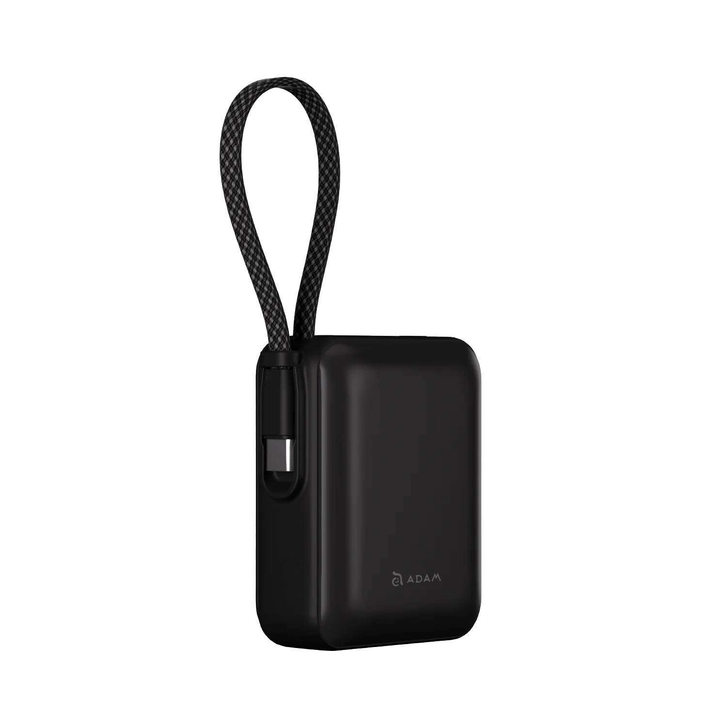 ADAM elements VIONTA Q 10 000 mAh kompakt powerbank beépített kábellel - fekete