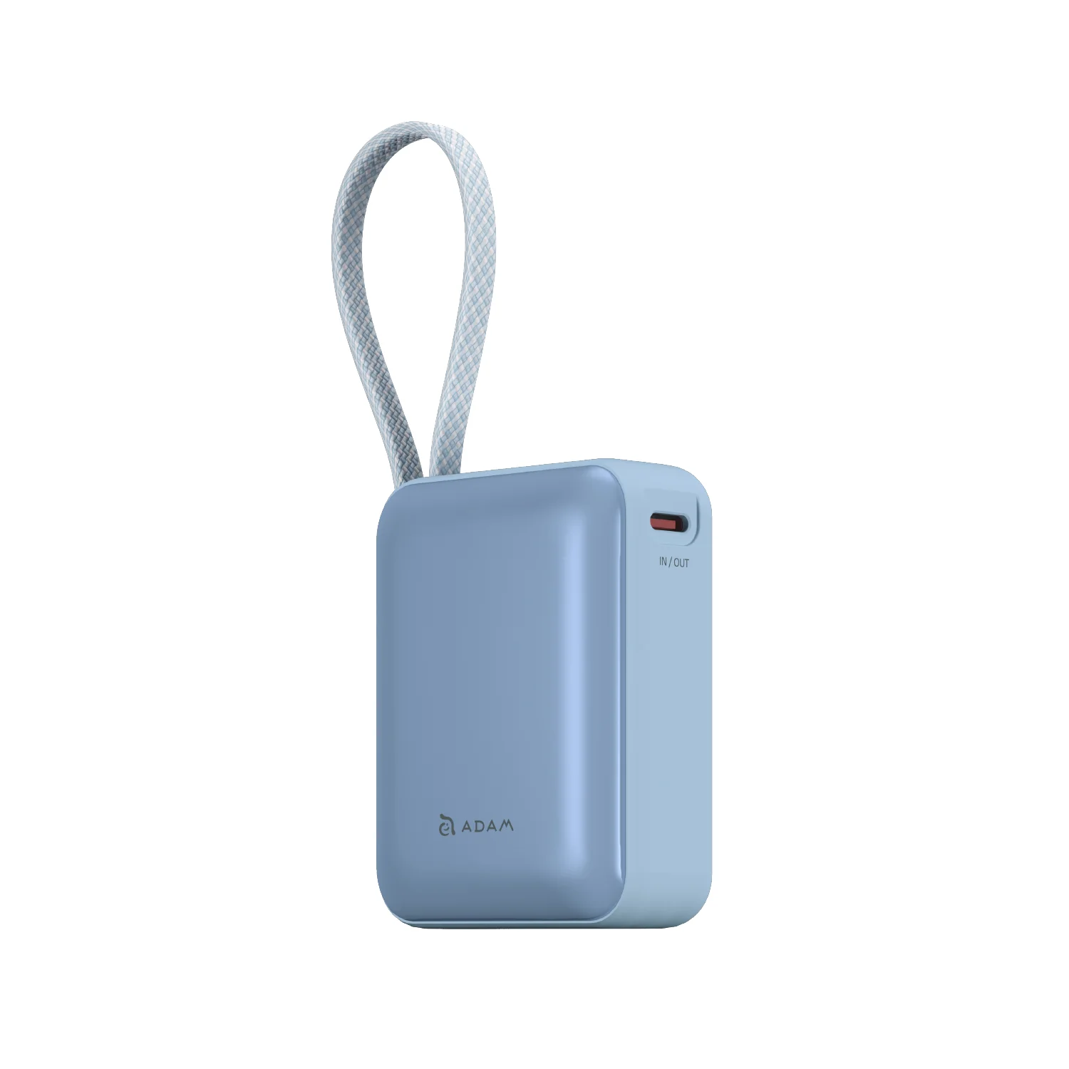 ADAM elements VIONTA Q 10 000 mAh kompakt powerbank beépített kábellel - kék