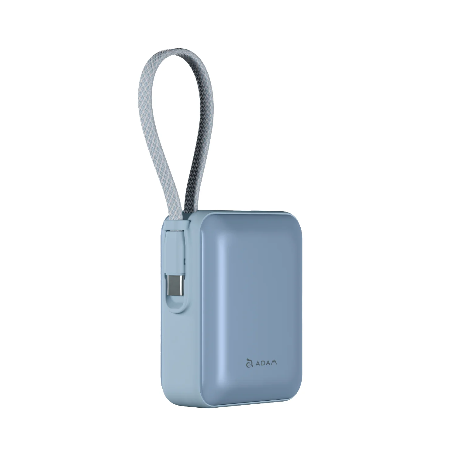 ADAM elements VIONTA Q 10 000 mAh kompakt powerbank beépített kábellel - kék