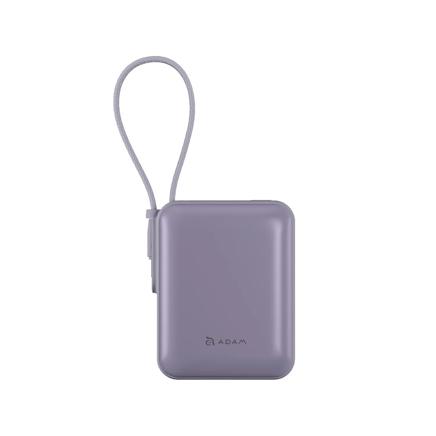 ADAM elements VIONTA Q 10 000 mAh kompakt powerbank beépített kábellel - lila